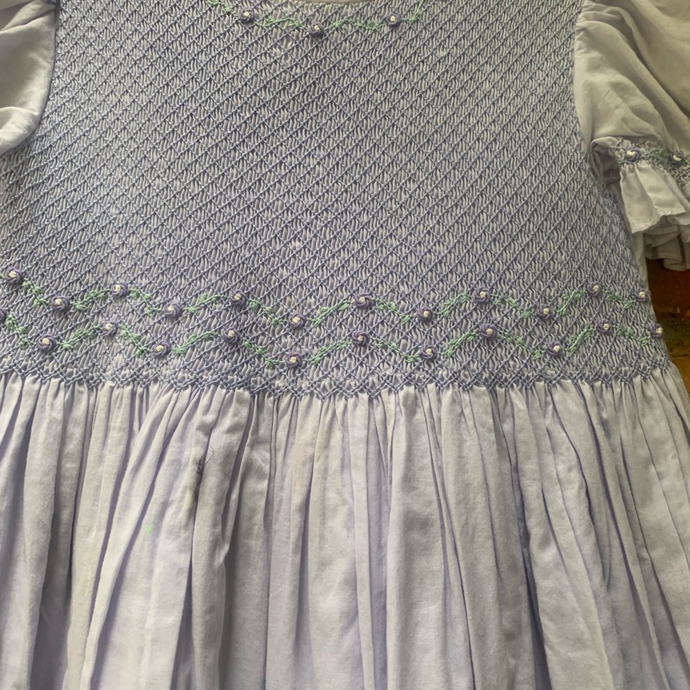 STRASBURG VINTAGE Lavender Smocked Dress - Size 8 - Picture 4 of 11